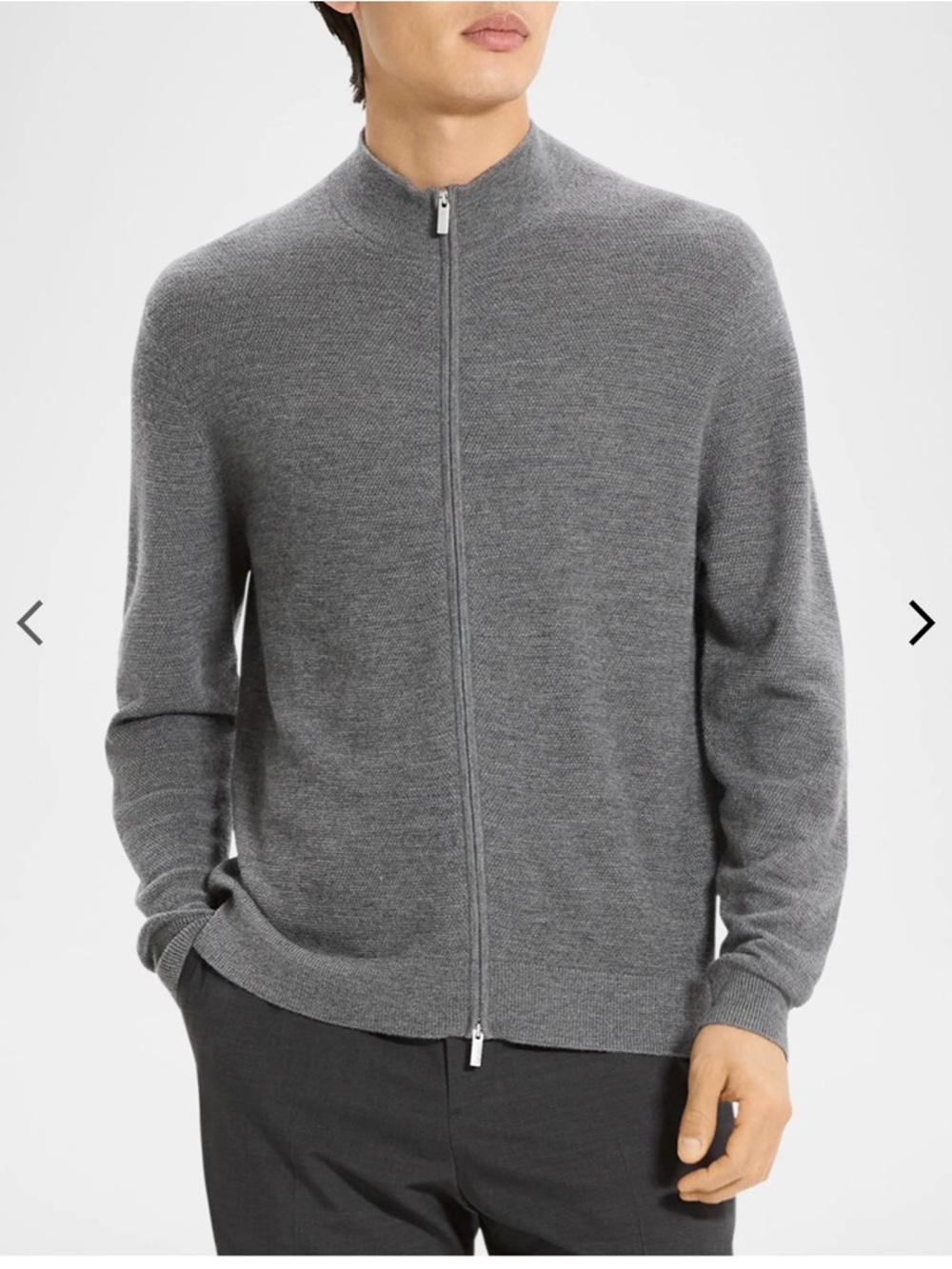 Men's Full-Zip Mock Neck Sweater - Gray